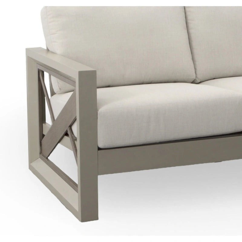 Gray Aluminum 3-Piece Outdoor Lounge Set with Cushions