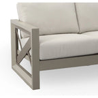 Gray Aluminum 3-Piece Outdoor Lounge Set with Cushions