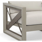 Gray Aluminum 3-Piece Outdoor Lounge Set with Cushions
