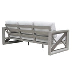 Gray Aluminum 3-Piece Outdoor Lounge Set with Cushions
