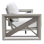 Gray Aluminum 3-Piece Outdoor Lounge Set with Cushions