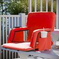 Foldable Reclining Stadium Chair with Backpack Straps and Heated Seat