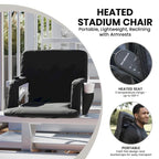 Foldable Reclining Stadium Chair with Backpack Straps and Heated Seat