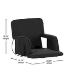 Foldable Reclining Stadium Chair with Backpack Straps and Heated Seat