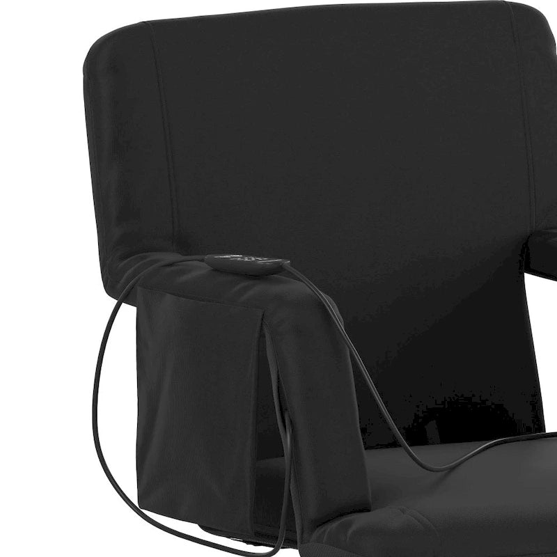 Foldable Reclining Stadium Chair with Backpack Straps and Heated Seat