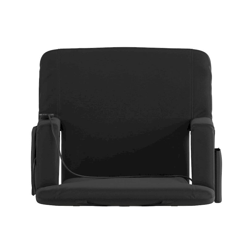 Foldable Reclining Stadium Chair with Backpack Straps and Heated Seat