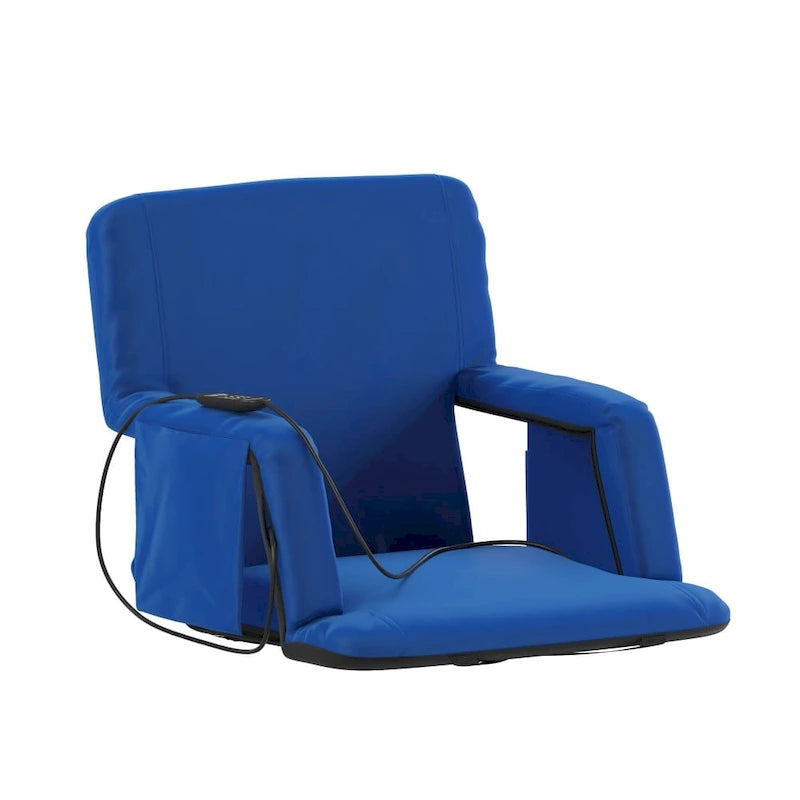 Foldable Reclining Stadium Chair with Backpack Straps and Heated Seat