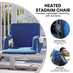 Foldable Reclining Stadium Chair with Backpack Straps and Heated Seat