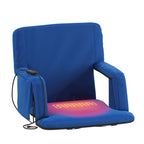 Foldable Reclining Stadium Chair with Backpack Straps and Heated Seat