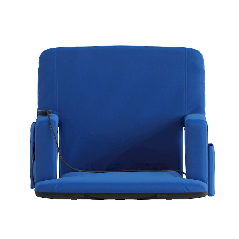 Foldable Reclining Stadium Chair with Backpack Straps and Heated Seat