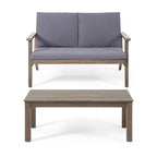 Temecula Acacia Wood Outdoor Loveseat and Coffee Table Set with Cushions by Christopher Knight Home