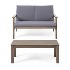 Temecula Acacia Wood Outdoor Loveseat and Coffee Table Set with Cushions by Christopher Knight Home