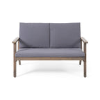 Temecula Acacia Wood Outdoor Loveseat and Coffee Table Set with Cushions by Christopher Knight Home