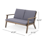 Temecula Acacia Wood Outdoor Loveseat and Coffee Table Set with Cushions by Christopher Knight Home