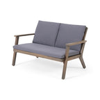 Temecula Acacia Wood Outdoor Loveseat and Coffee Table Set with Cushions by Christopher Knight Home