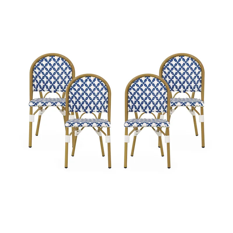 Louna Outdoor French Cafe Chair (Set of 4) by Christopher Knight Home