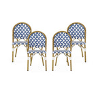 Louna Outdoor French Cafe Chair (Set of 4) by Christopher Knight Home