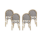 Louna Outdoor French Cafe Chair (Set of 4) by Christopher Knight Home