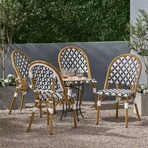 Louna Outdoor French Cafe Chair (Set of 4) by Christopher Knight Home