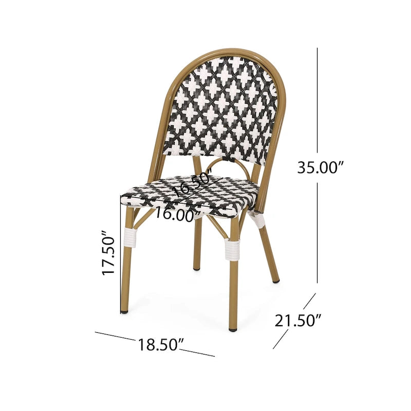 Louna Outdoor French Cafe Chair (Set of 4) by Christopher Knight Home