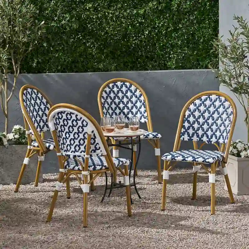 Louna Outdoor French Cafe Chair (Set of 4) by Christopher Knight Home