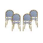 Louna Outdoor French Cafe Chair (Set of 4) by Christopher Knight Home