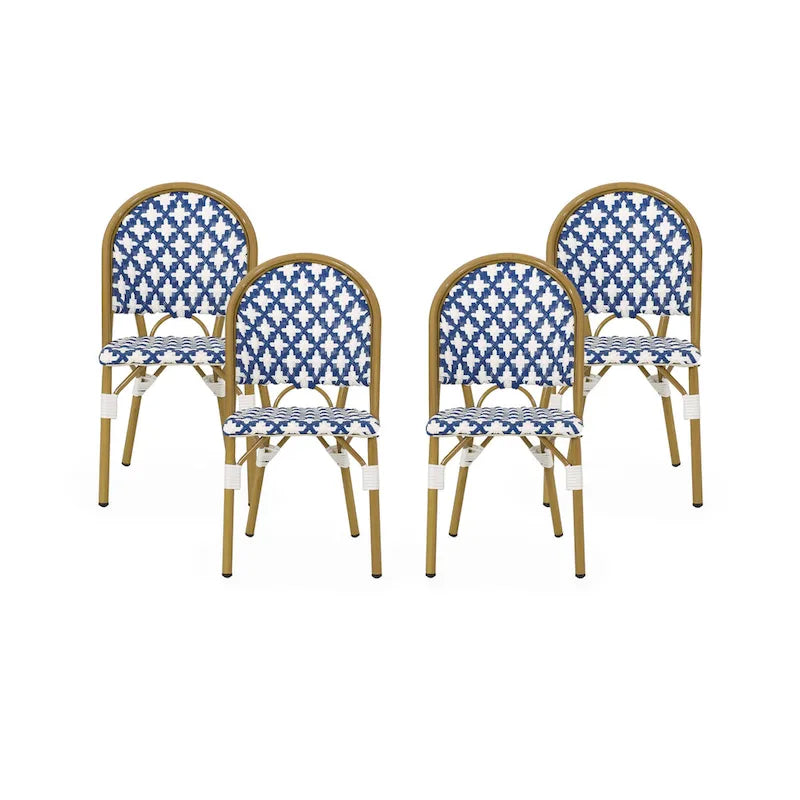 Louna Outdoor French Cafe Chair (Set of 4) by Christopher Knight Home