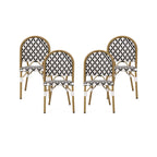 Louna Outdoor French Cafe Chair (Set of 4) by Christopher Knight Home