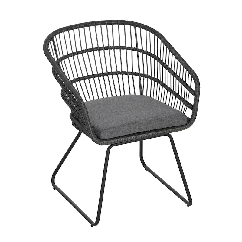 Lemere Outdoor Wicker Dining Chair with Cushion (Set of 2) by Christopher Knight Home