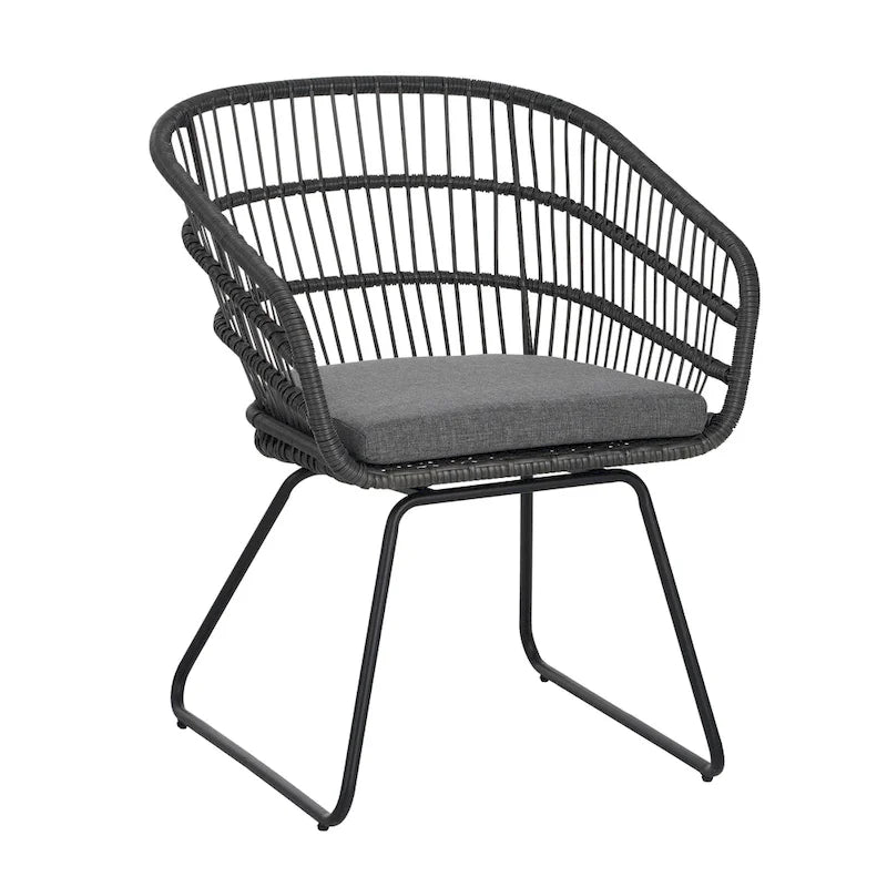 Lemere Outdoor Wicker Dining Chair with Cushion (Set of 2) by Christopher Knight Home