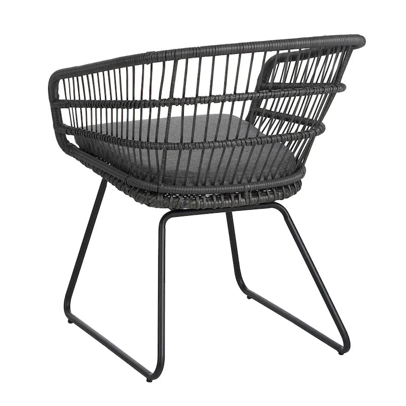 Lemere Outdoor Wicker Dining Chair with Cushion (Set of 2) by Christopher Knight Home