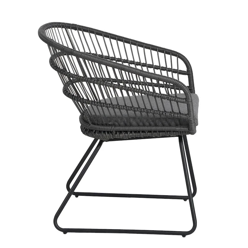 Lemere Outdoor Wicker Dining Chair with Cushion (Set of 2) by Christopher Knight Home