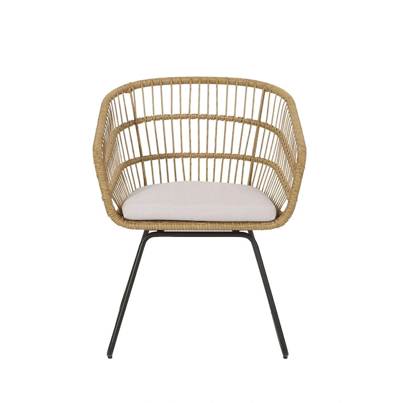 Lemere Outdoor Wicker Dining Chair with Cushion (Set of 2) by Christopher Knight Home