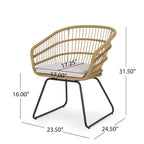 Lemere Outdoor Wicker Dining Chair with Cushion (Set of 2) by Christopher Knight Home