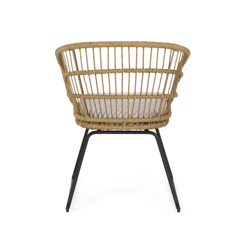 Lemere Outdoor Wicker Dining Chair with Cushion (Set of 2) by Christopher Knight Home