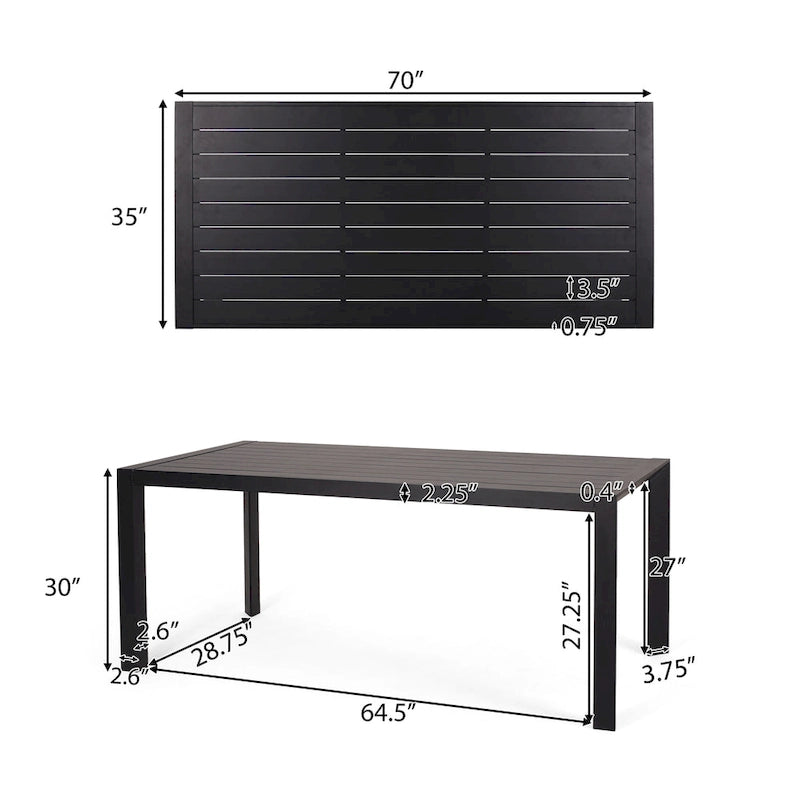 Templin Outdoor Aluminum Dining Table by Christopher Knight Home