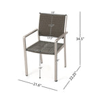 Cape Coral Outdoor Rectangle Aluminum Dining Chair (Set of 2) by Christopher Knight Home