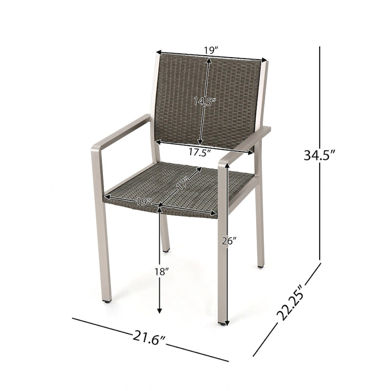 Cape Coral Outdoor Rectangle Aluminum Dining Chair (Set of 2) by Christopher Knight Home