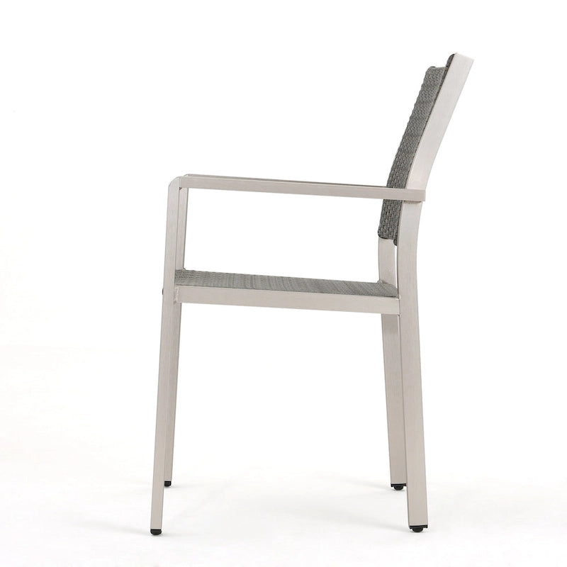 Cape Coral Outdoor Rectangle Aluminum Dining Chair (Set of 2) by Christopher Knight Home