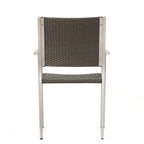 Cape Coral Outdoor Rectangle Aluminum Dining Chair (Set of 2) by Christopher Knight Home