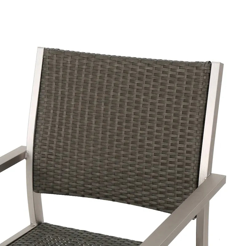 Cape Coral Outdoor Rectangle Aluminum Dining Chair (Set of 2) by Christopher Knight Home