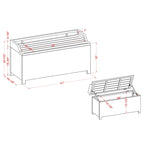 Navy White Wicker Storage Bench and Serving Cart 2-Piece Set