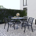 Sanibel Black Aluminum 5 Piece Outdoor Dining Set - 42  x 29  x 42