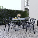 Sanibel Black Aluminum 5 Piece Outdoor Dining Set - 42  x 29  x 42