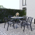 Sanibel Black Aluminum 5 Piece Outdoor Dining Set - 42  x 29  x 42 