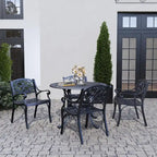 Sanibel Black Aluminum 5 Piece Outdoor Dining Set - 42  x 29  x 42