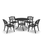 Sanibel Black Aluminum 5 Piece Outdoor Dining Set - 42  x 29  x 42