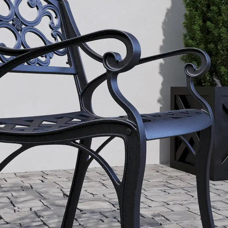 Sanibel Black Aluminum 5 Piece Outdoor Dining Set - 42  x 29  x 42