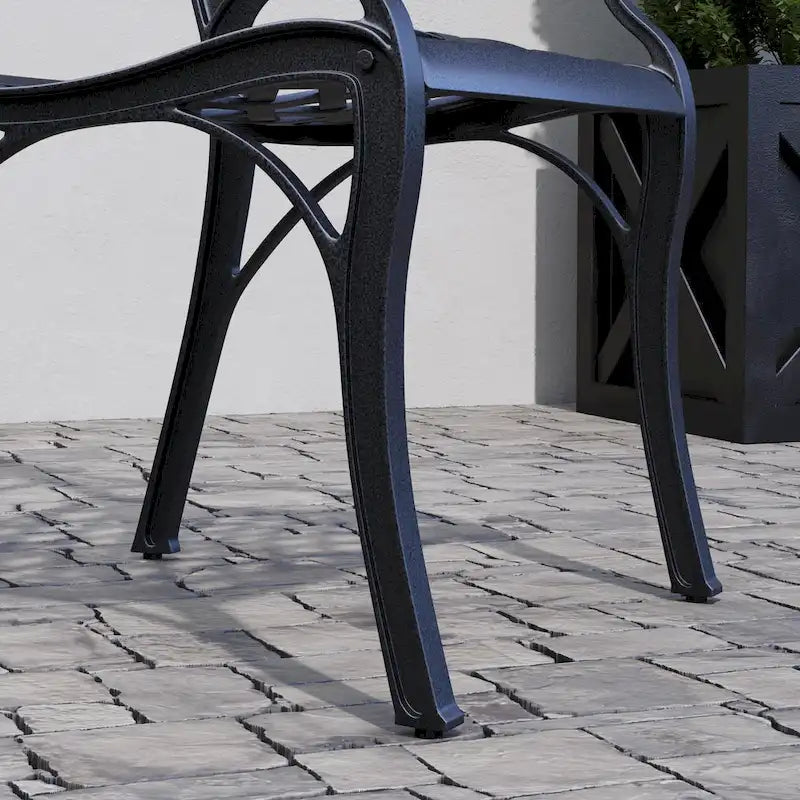 Sanibel Black Aluminum 5 Piece Outdoor Dining Set - 42  x 29  x 42
