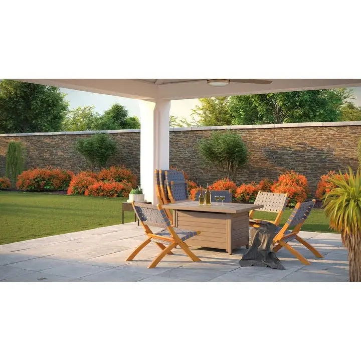 Sava Indoor-Outdoor Folding Chair in Warm Gray Webbing